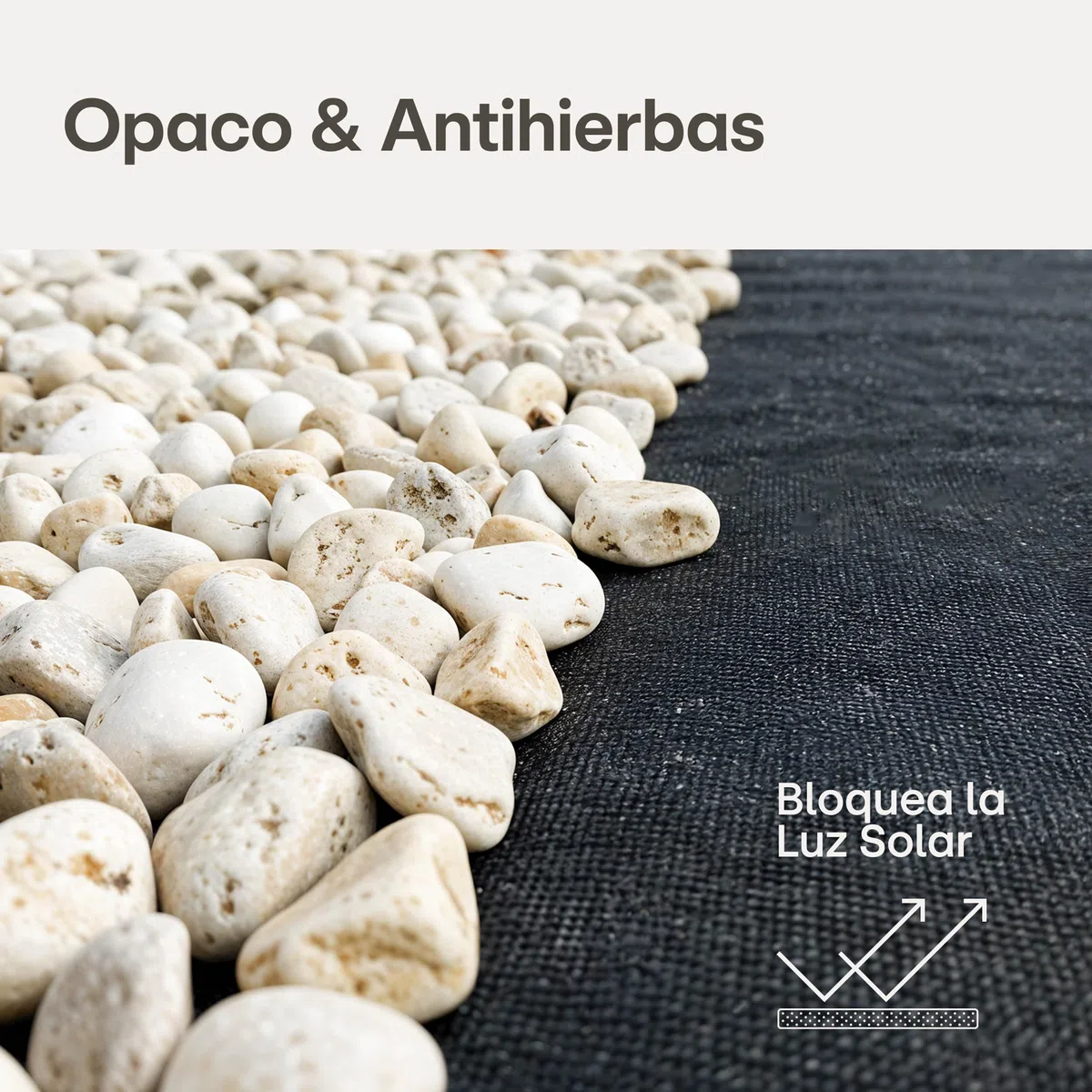 Praknu Malla Antihierbas Geotextil 150g/m² con 12 Anclajes – Extra Resistente & Antidesgarros – 25m² Malla para Mulching & Control de Maleza – Ideal para Caminos, Grava & Jardines de Piedra