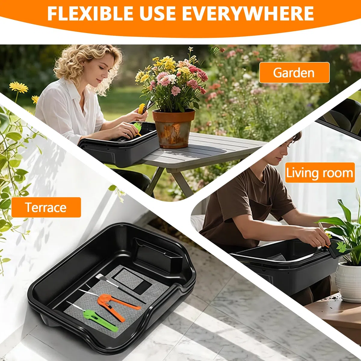 Trim Tray Bin Trimming Tray Set Trimming Tray Set con 150 micras Filtro de polen, bandeja ergonómica con 2 tijeras, 4 tijeras de recorte, cepillos, lupa y 4 niveles de malla de secado para polen y