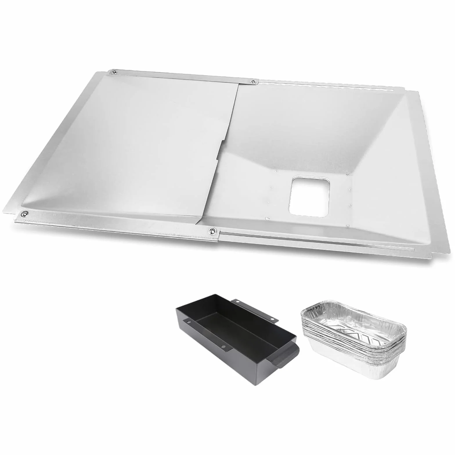 GFTIME Bandeja de grasa universal con bandeja colectora de 38 cm hasta 65 cm, bandeja de goteo ajustable para 2/3/4 quemadores de parrilla de gas de Charbroil, Dyna Glo, Nexgrill, Kenmore, Uniflame y