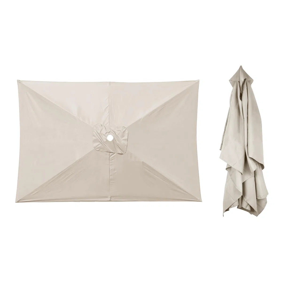 Lona de repuesto rectangular de 6 nervaduras - 197*297cm - Para sombrilla - Sin soporte - Tela de recambio - Anti-ultravioleta, beige