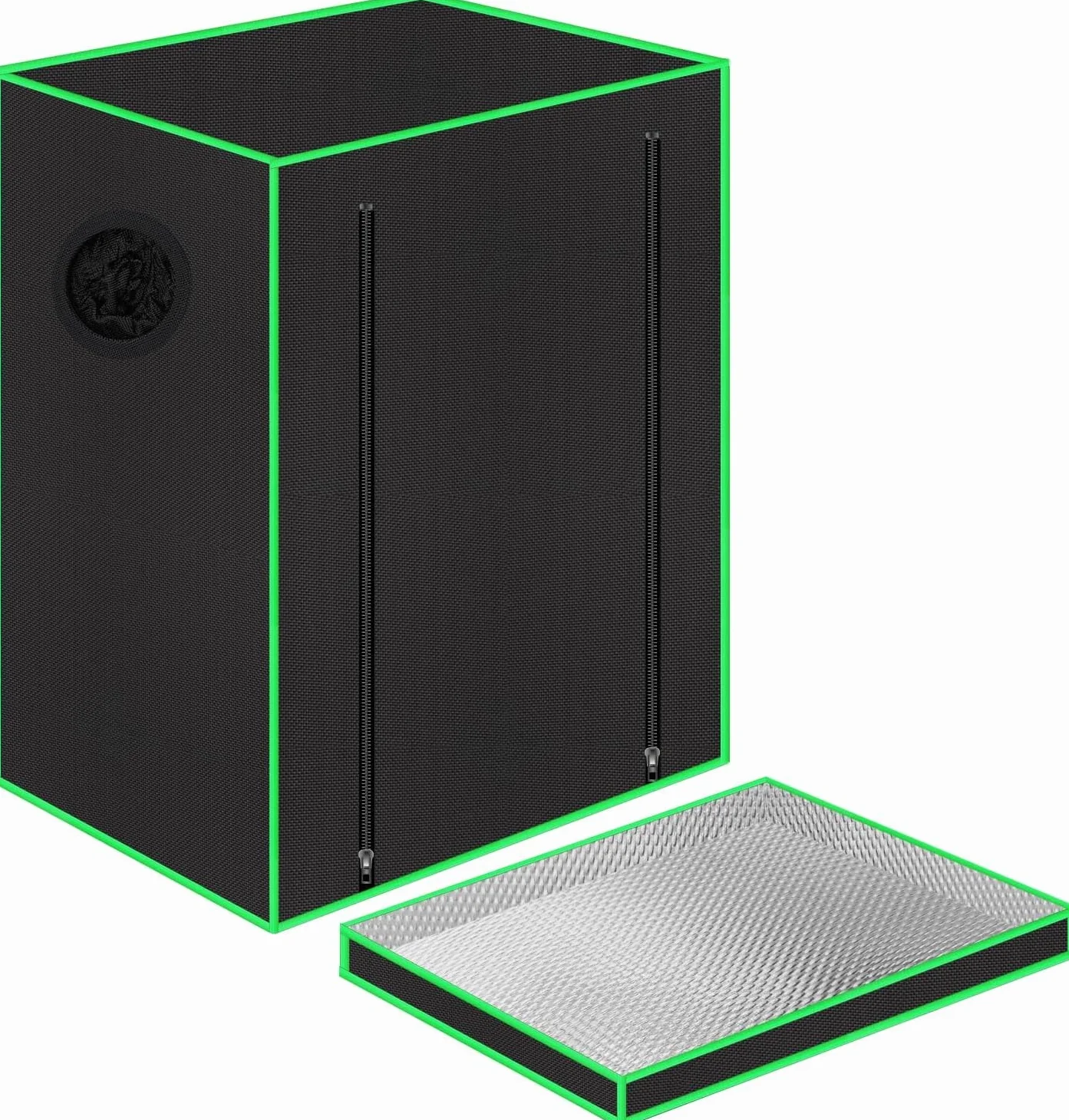 55 x 40 x 65 cm Grow Tent con ventana de observación, bandeja de suelo, ventana de ventilación y paso de cable (negro, poliéster)