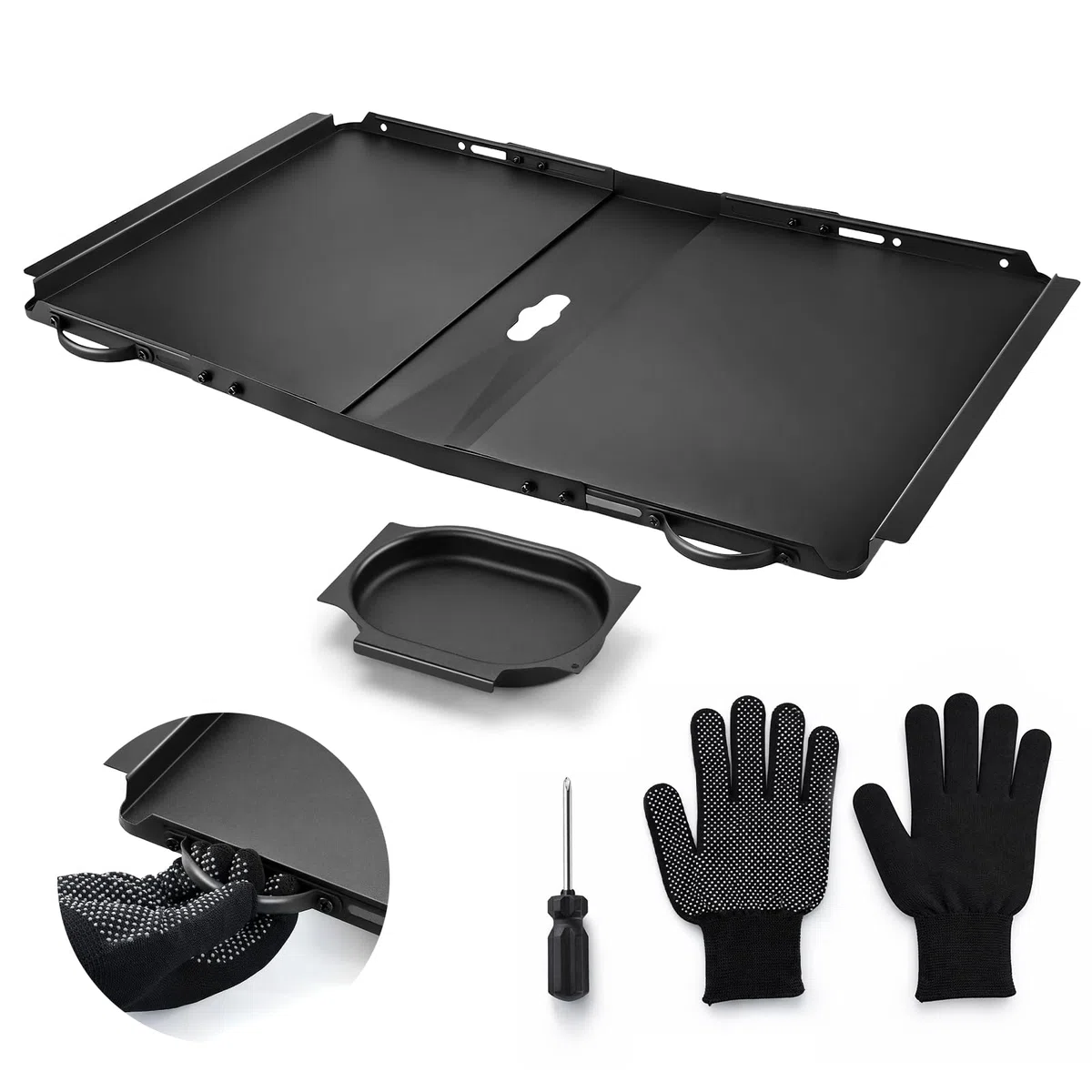 Bandeja colectora de grasa de repuesto para parrilla de gas, bandeja de grasa universal de 24 a 30 pulgadas de largo y 15,5 pulgadas de ancho, para quemadores de 3/4/5, bandeja de goteo