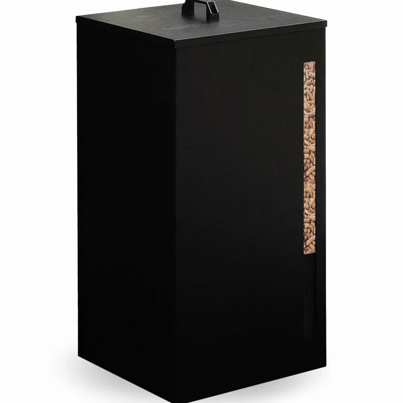 IDMarket - Depósito de gránulos 45 kg Negro Almacenaje de pellets 36 x 36 x 76 cm