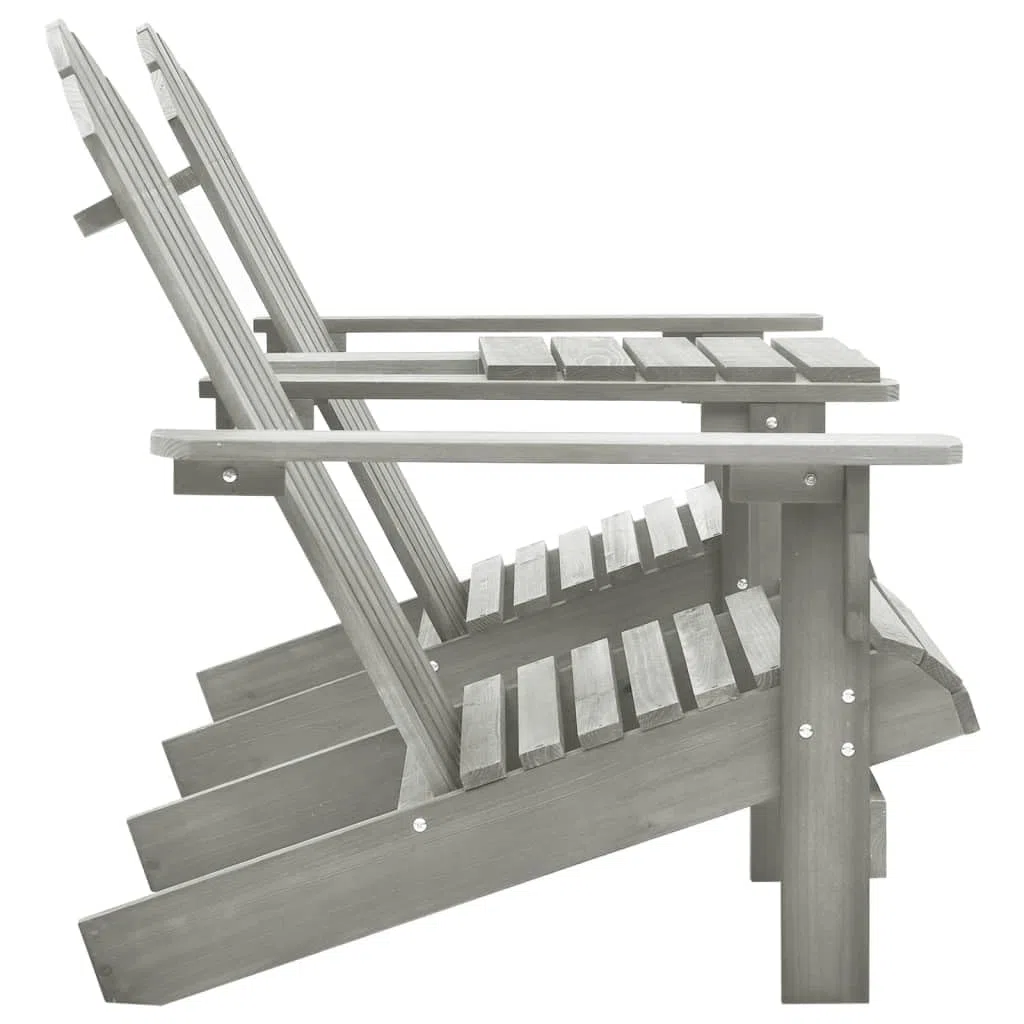 Genérico Sillas Adirondack de jardín y mesita Madera Maciza Abeto Gris,Mobiliario,Muebles de jardín,Asientos de Exterior,Sillas de jardín,Gris,22 kg,310068