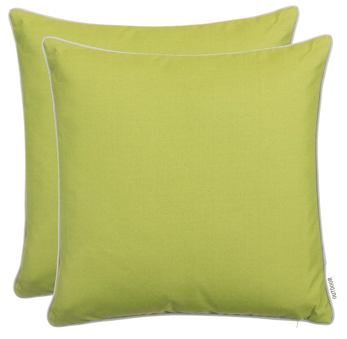Brandsseller Set de 2 Cojines de Exterior 45x45 cm – Cojines Decorativos Impermeables con Ribete – Resistentes a la Intemperie para Jardín, Sofá, Balcón y Terraza – Verde