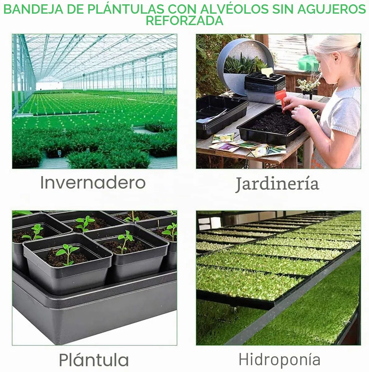 10 bandejas de cultivo sin agujeros de drenaje 21x31pulgadas bandejas perfectas para cultivar semillas de jardín para plántulas jardinería interior microgreens hierba de trigo y más suelo hidropónico