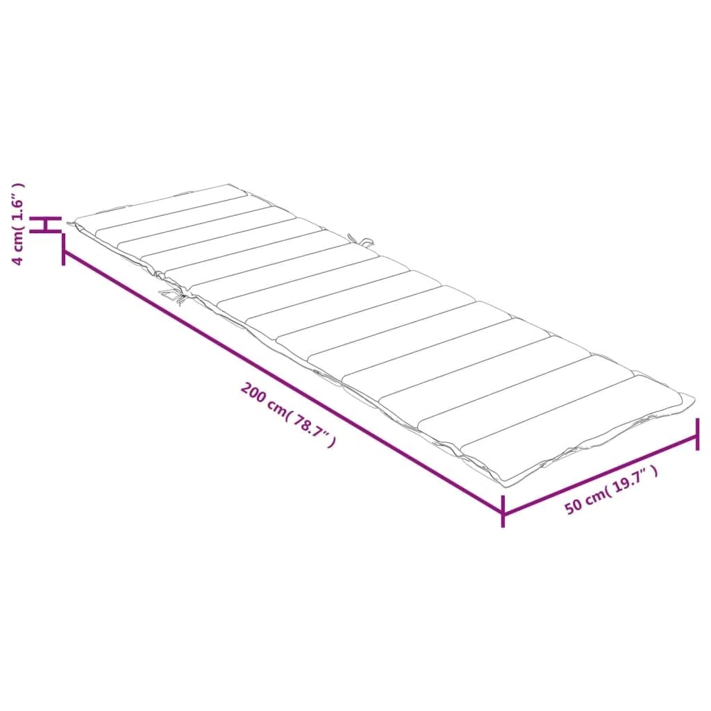 vidaXL Cojín para Tumbona Tela Beige Melange 200x50x4 cm, cojín de Exterior, cojín Asiento de jardín, cojín para Muebles de jardín, cojín de jardín
