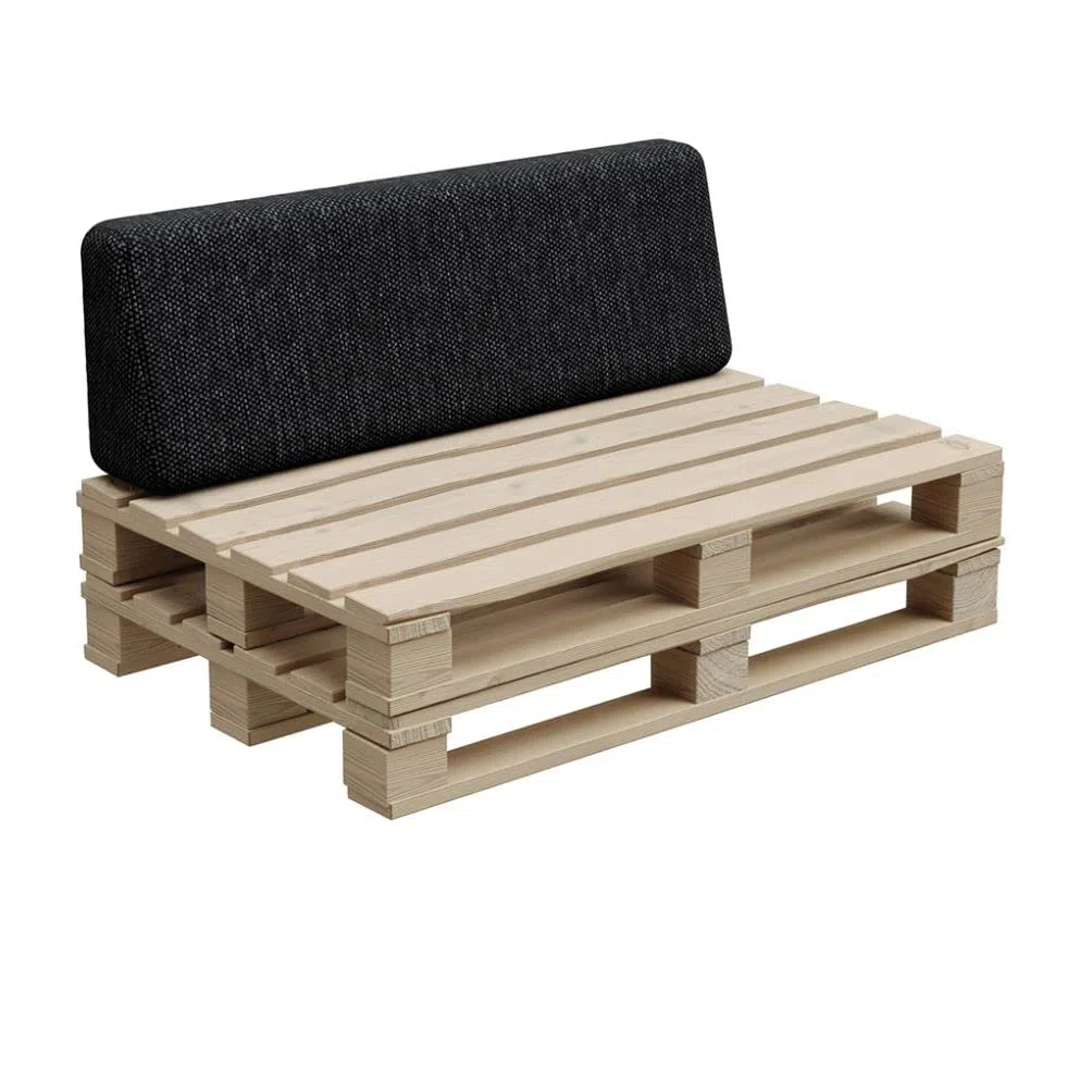 Gutekissen® Cojines de Palet, Cojines de jardín PFBG (Respaldo 120x35, Grafito)