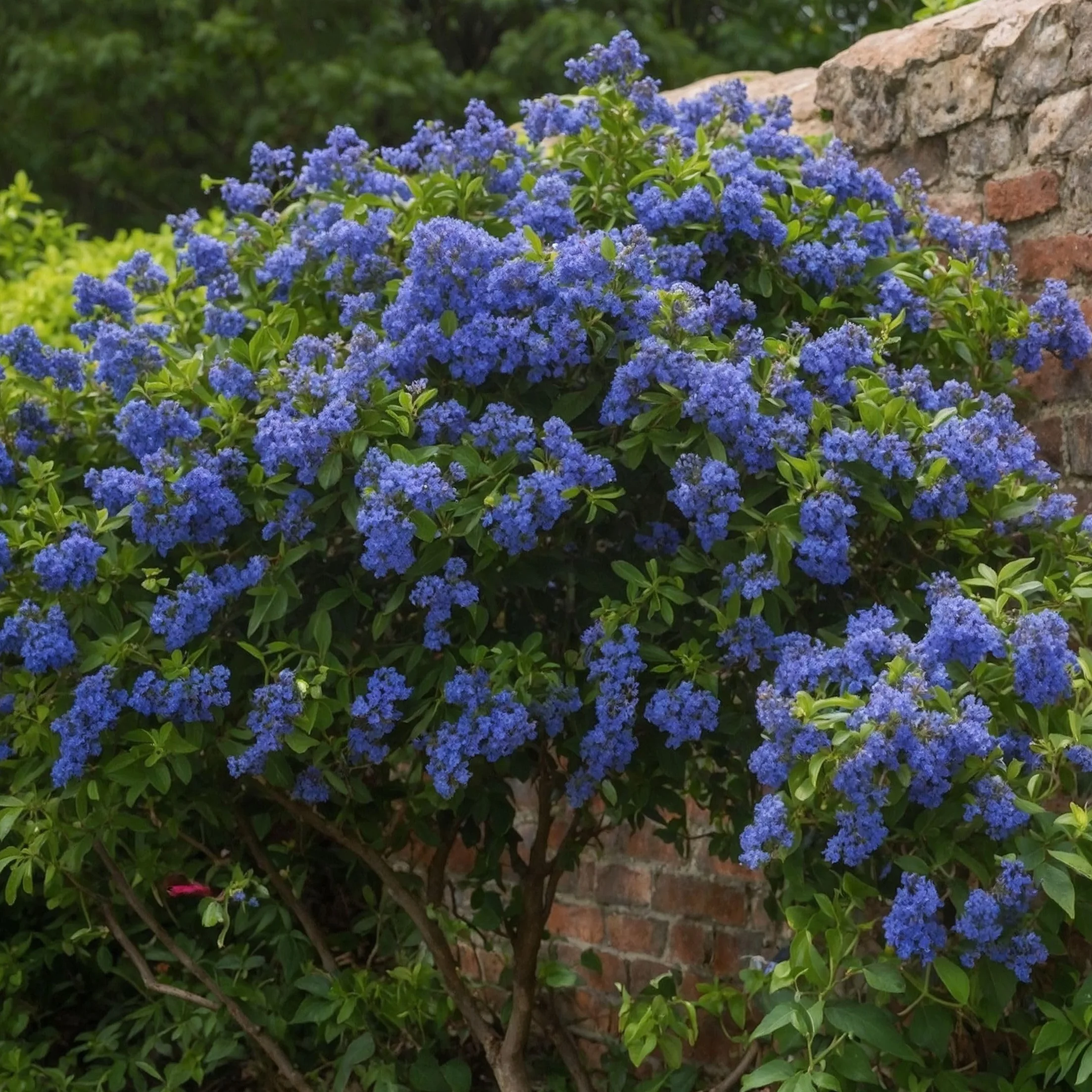 Plant in a Box - Ceanothus thyrsiflorus Repens - Set de 2 - Floración primaveral - Hojas brillantes - Arbusto perennifolio - Maceta 17cm - Altura 60-70cm