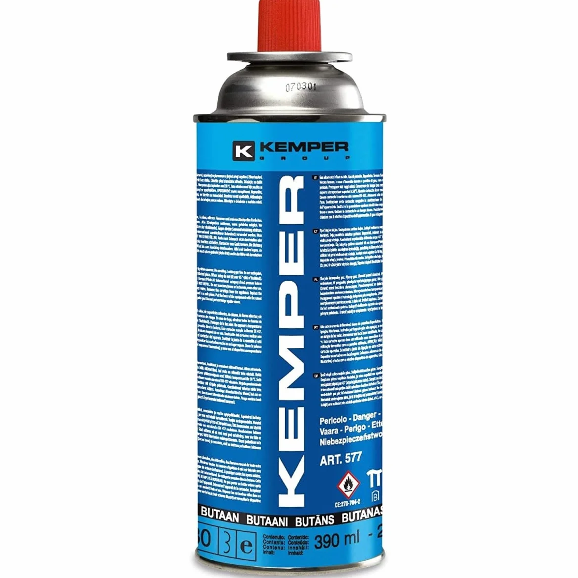KEMPER - Hornillo de gas Nomade INOX 2200 W + 4 cartuchos de gas encendido piezo seguridad inserto gas