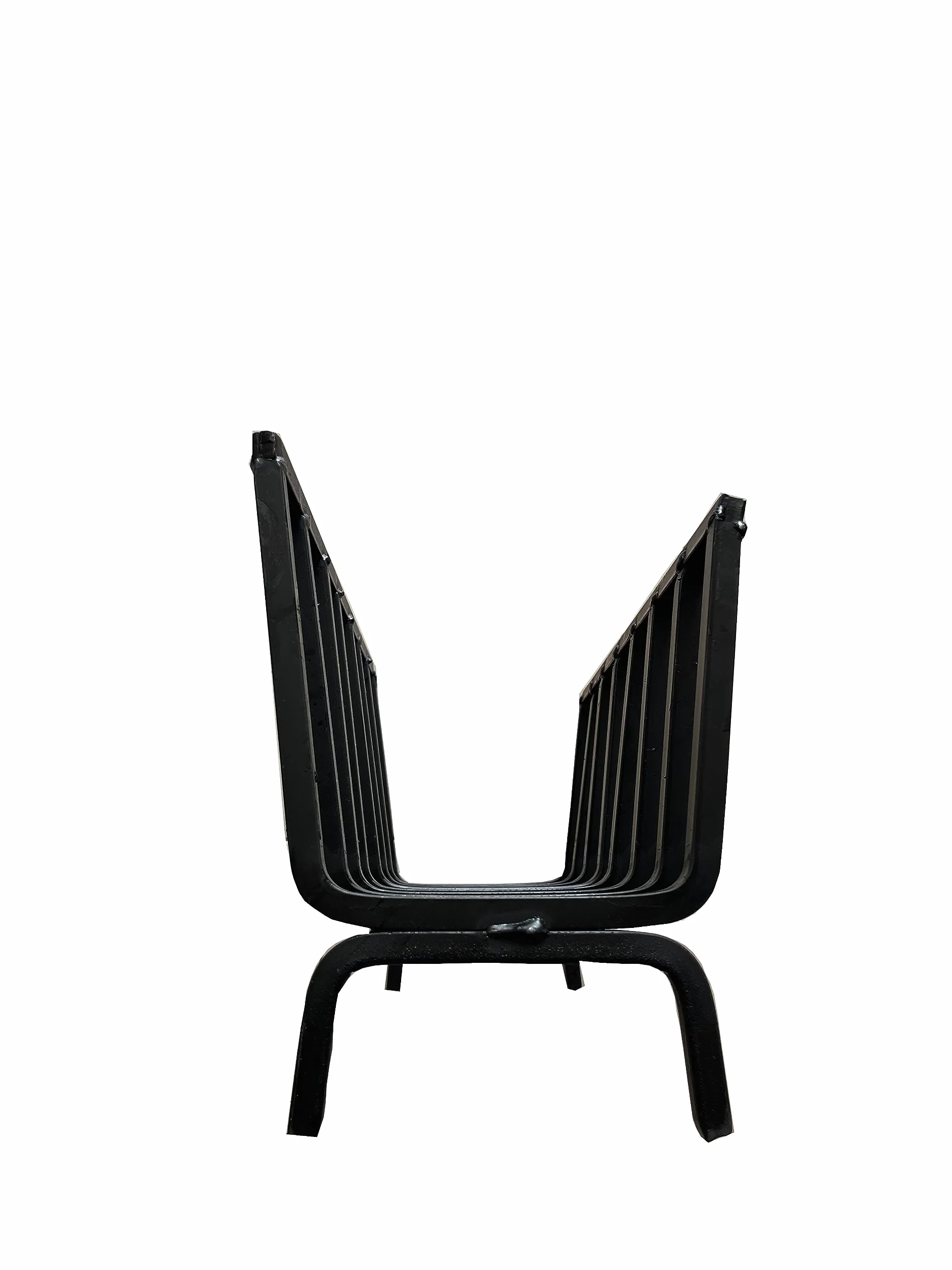 Brasero para barbacoa de chimenea en hierro forjado con soporte para leña (BRUCIALEGNA estrecho de hierro forjado 40 x 21 cm)