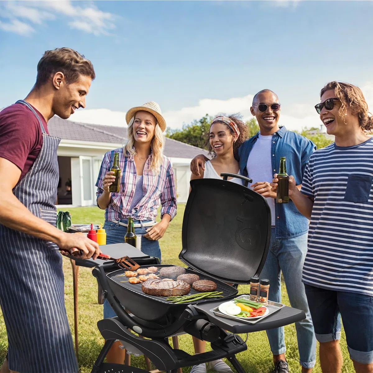 onlyfire Rejillas de cocción de Hierro Fundido para Weber Q200, Q220, Q240, Q2000, Q2200, Q2400 Parrilla de Gas -Weber 7645 Accesorio de Barbacoa - Juego de 2