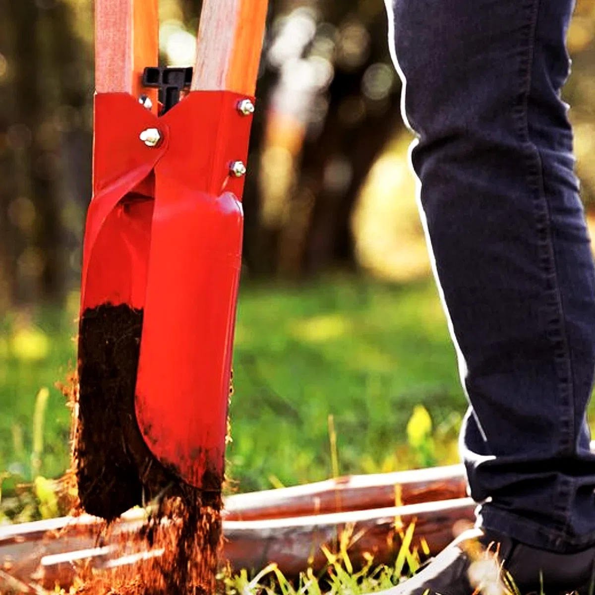 Bricoloco Barrenadora Manual de Palas metálicas para colocación de Postes. Cavadora de jardín y huerto artículada para plantación de árboles y Plantas