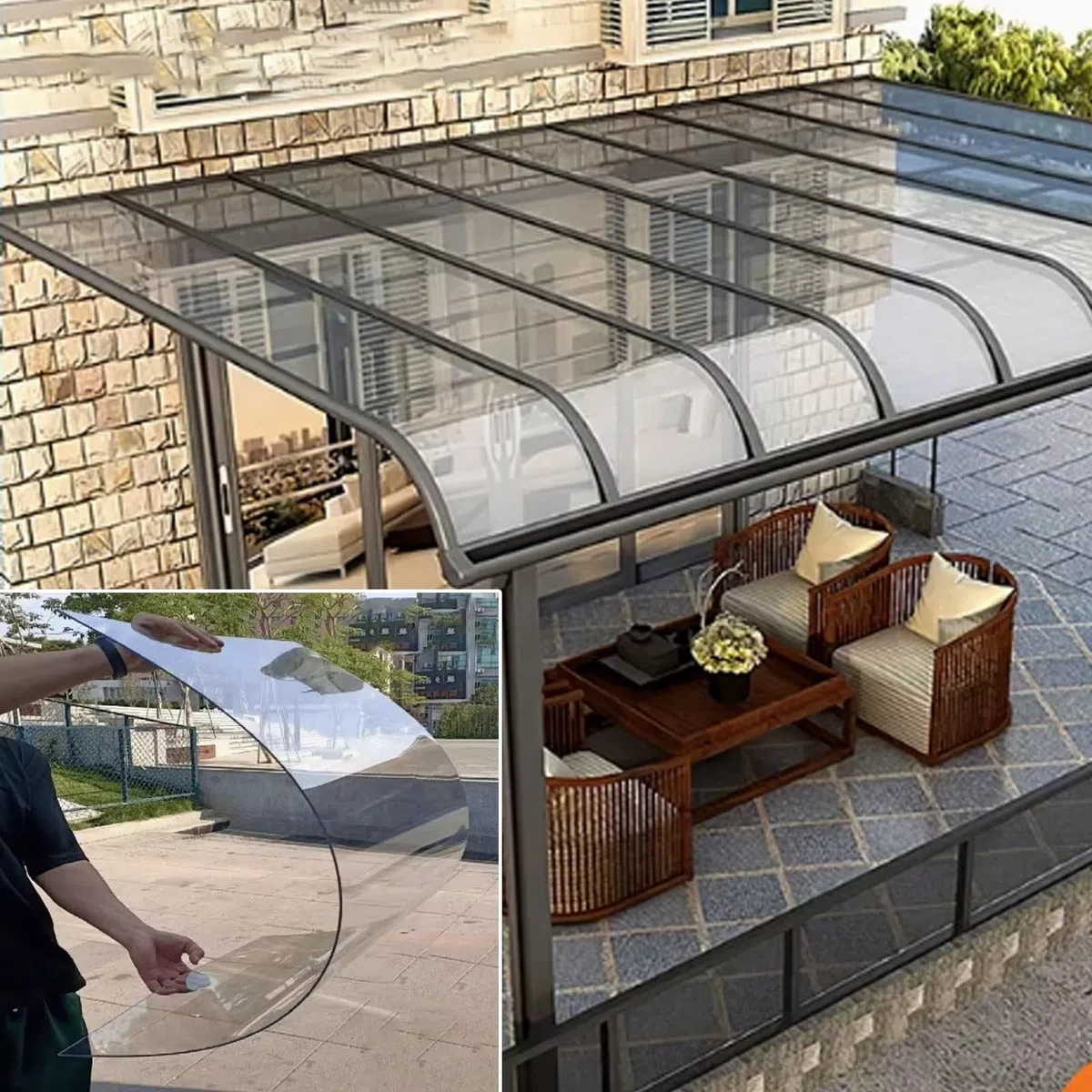 2MM Planchas De Policarbonato, Láminas De Plástico para Techos De Invernaderos,Protección UV Paneles De Techo Transparente,Planchas Revestimiento De Repuesto para Invernadero