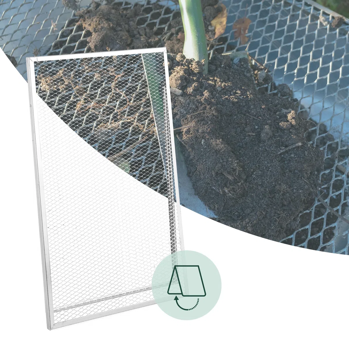 Relaxdays Cribadora Tierra, 100x60 cm, Criba Jardín, Metal Galvanizado, Malla de 15 x 30 mm, Tamiz Abono, Plateado