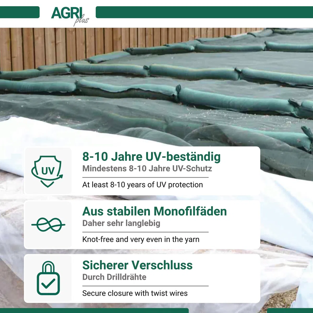 20 bolsas de arena de silo 270 x 1000/1200 mm – con asa/agujero de agarre incluye cierre de alambre – para silo y protección contra inundaciones