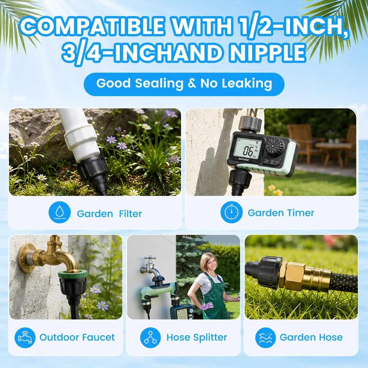 Landrip Kit Nebulizador Terraza Jardín,18M, con 20 Boquillas + 1 Filtro para Jardín, Terraza, Invernadero y Parque Acuático