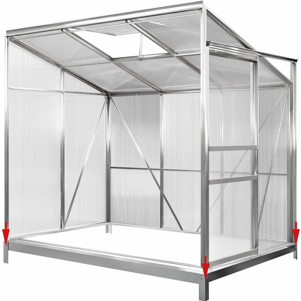 Deuba Base para Invernadero de Acero galvanizado 190x122 Cimiento Basamento sólido y Estable