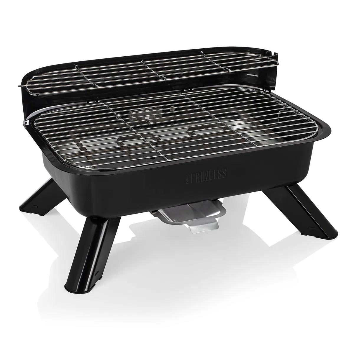 Princess 01.112252.01.001 - Barbacoa híbrida, eléctrica y de carbón, negro, 2000 W