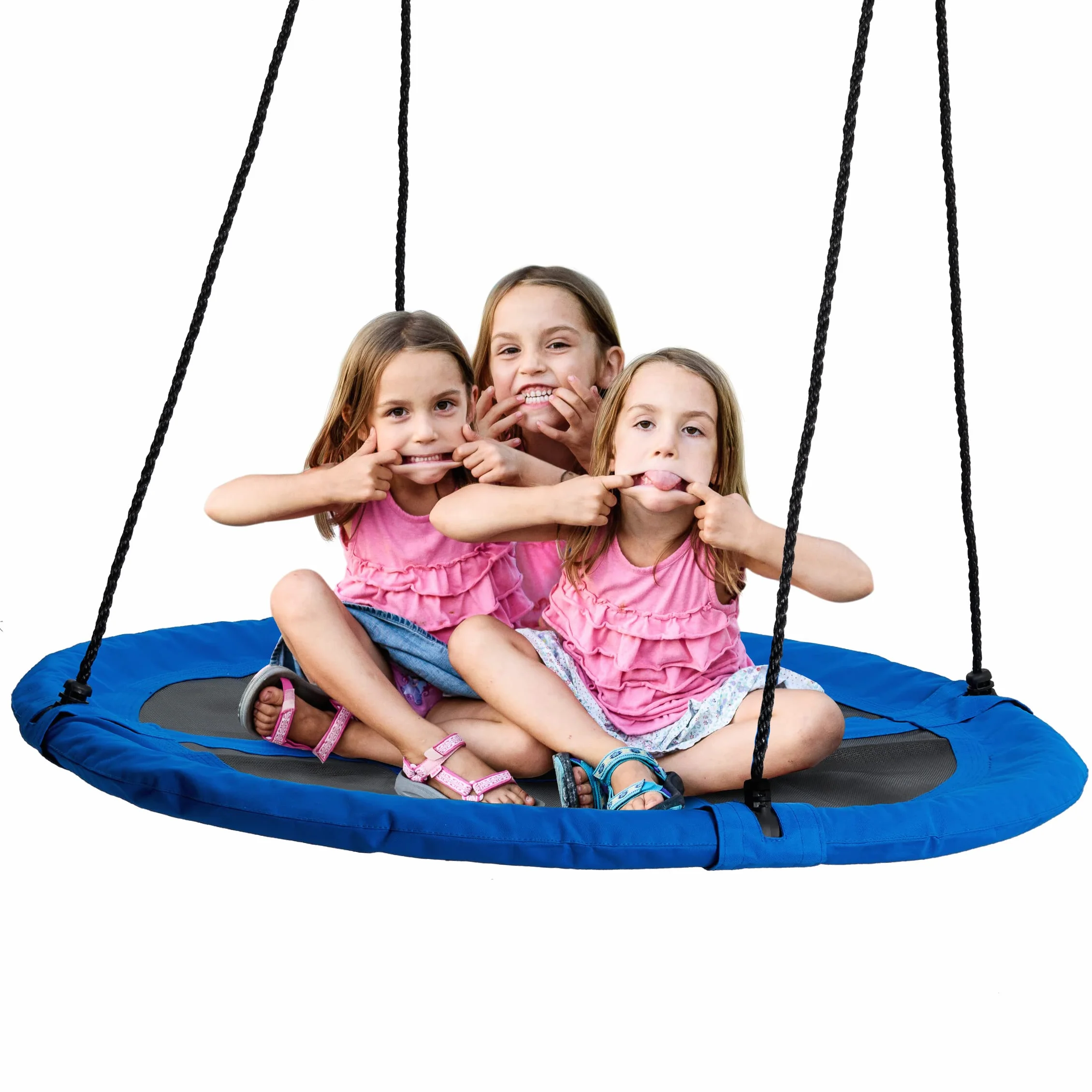 Columpio Nido Grande para Niños y Adultos (110 cm, 180 kg) - Columpio de Red Redondo para Exterior e Interior con Kit de Cuerdas - Asiento Suspendido para Árbol, Parque y Jardín