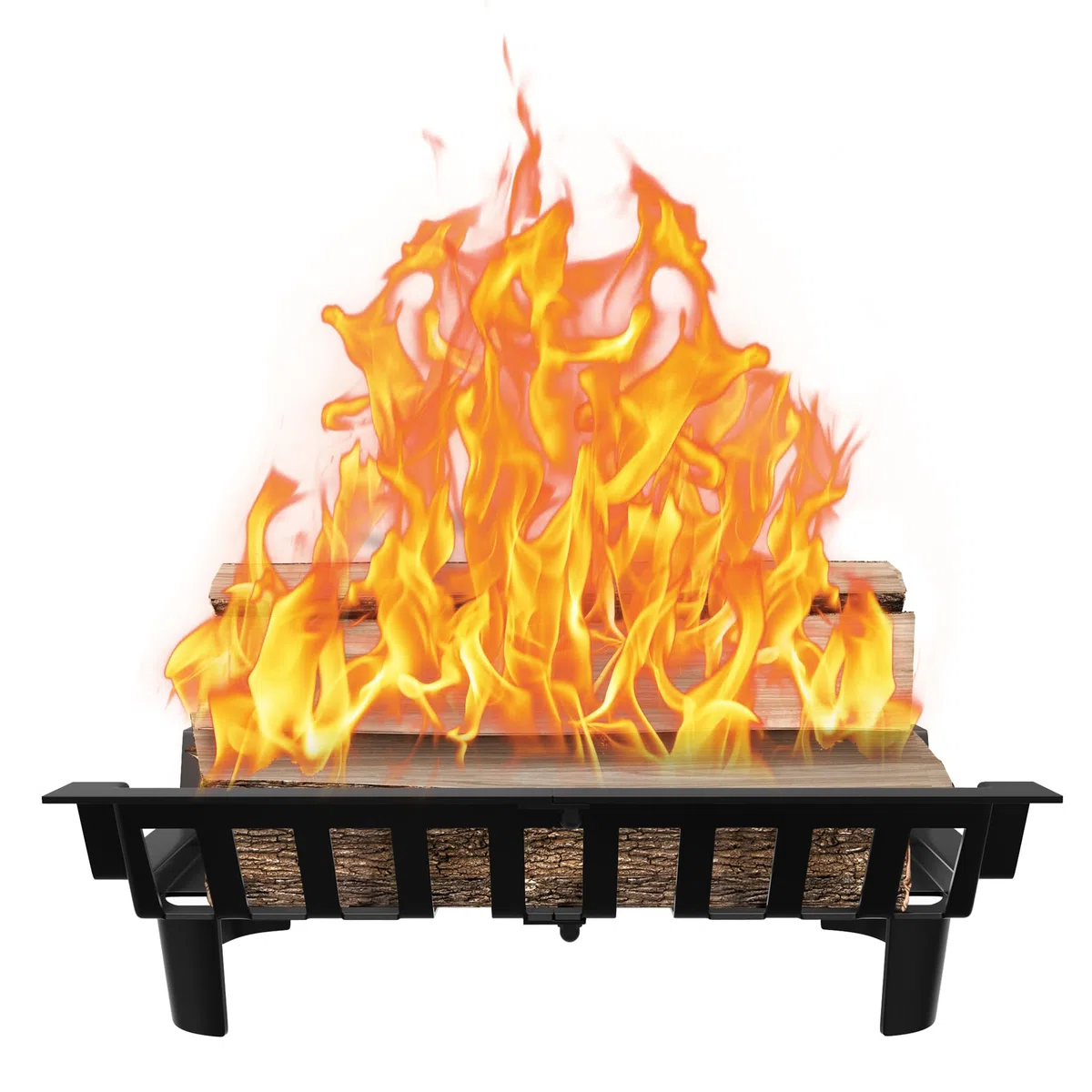 LILIIN Estantería de madera para chimenea, rejilla para chimenea, rejilla para chimenea con rejilla, soporte para leña con barras para interior y exterior, 31 x 46 x 13 cm