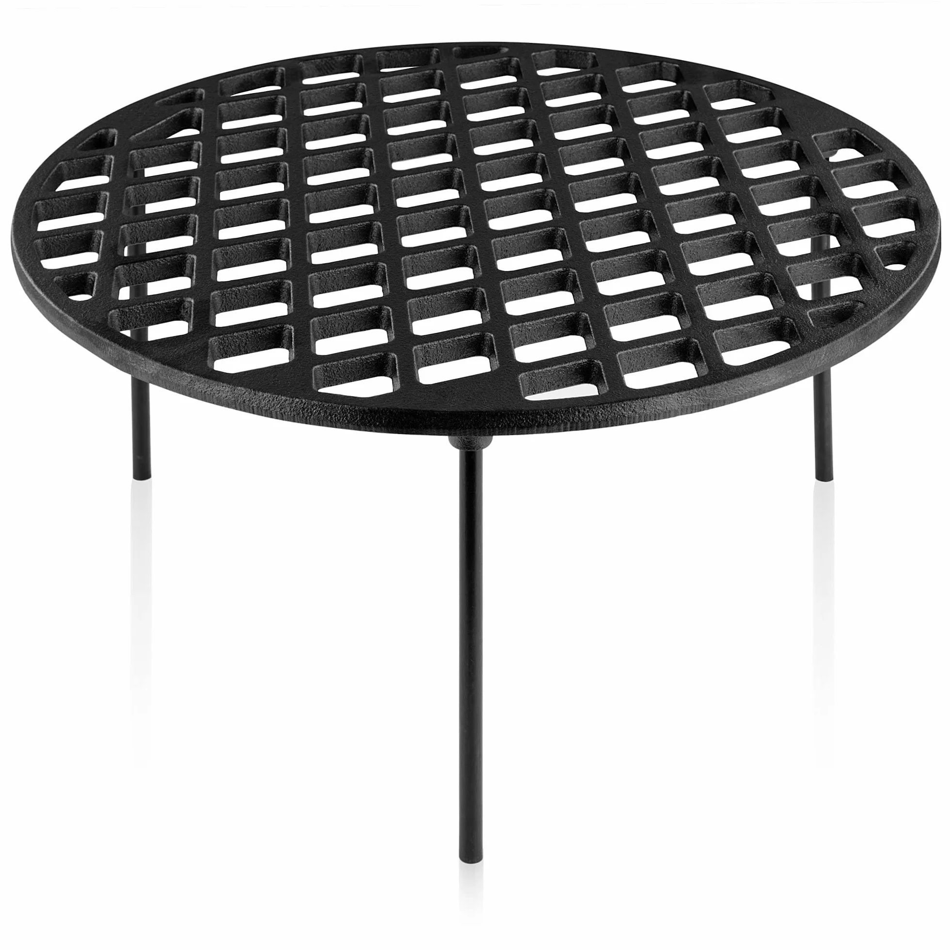BBQ-Toro Rejilla Grill Redonda de Hierro Fundido con 3 Patas | Ø 40 cm | Parrilla de Hierro Fundido | Soporte, Trébede para Horno Holandés | Parrilla para Asado Barbacoa Fuego Brasas Leña Carbón