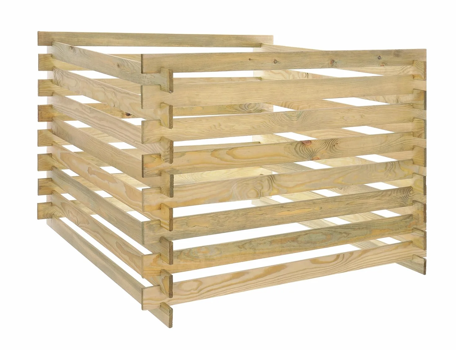 Compostador De Jardín De Madera 100x70x100 cm Compostador De Tablas Sistema De Compostaje Exterior Resistente A La Intemperie 600 L