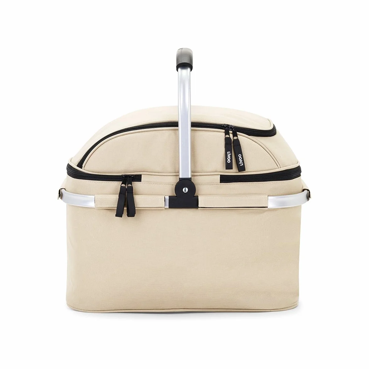 Livoo - Cesta de Picnic para 4 Personas SEP117C - 23L, 600D, 29 Accesorios incluidos, Color Beige