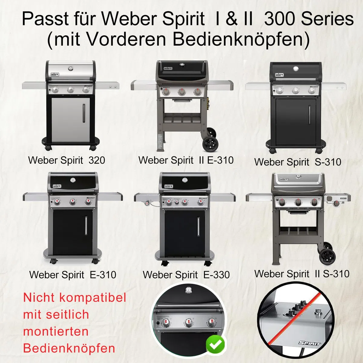 Flavorizer Bar para Weber Spirit 300 Serie E310 E320 E330, 38,8 cm, rieles aromáticos para Weber Spirit 300 Grill, placas calefactoras de acero de porcelana, 67046 Bars Grill Piezas de repuesto para