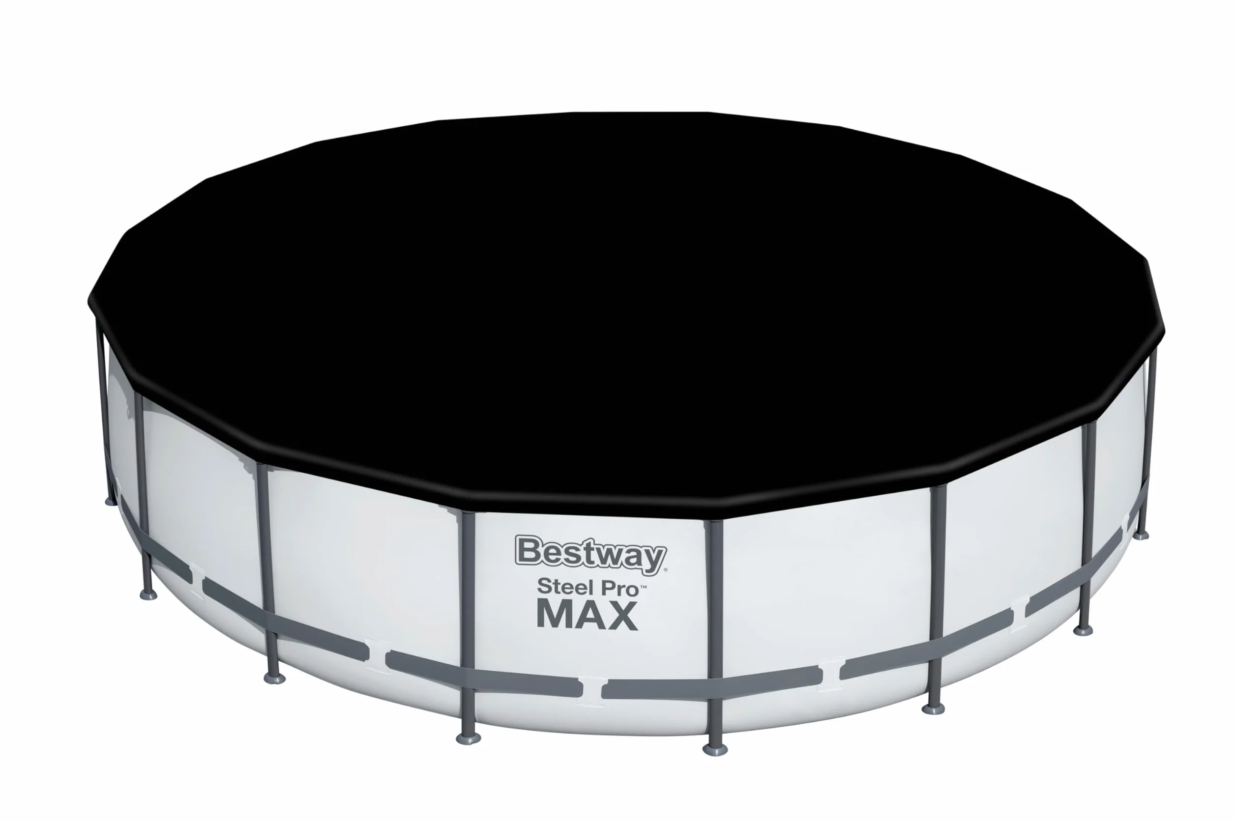BESTWAY Cobertor de Invierno Redondo Ø555 cm de PVC para Piscinas Negro