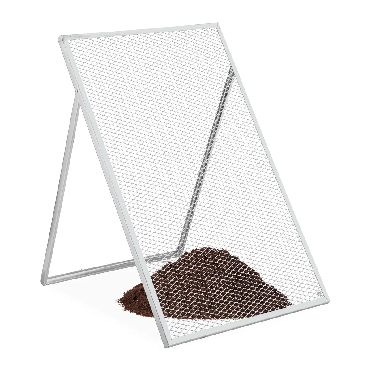 Relaxdays Cribadora Tierra, 100x60 cm, Criba Jardín, Metal Galvanizado, Malla de 15 x 30 mm, Tamiz Abono, Plateado