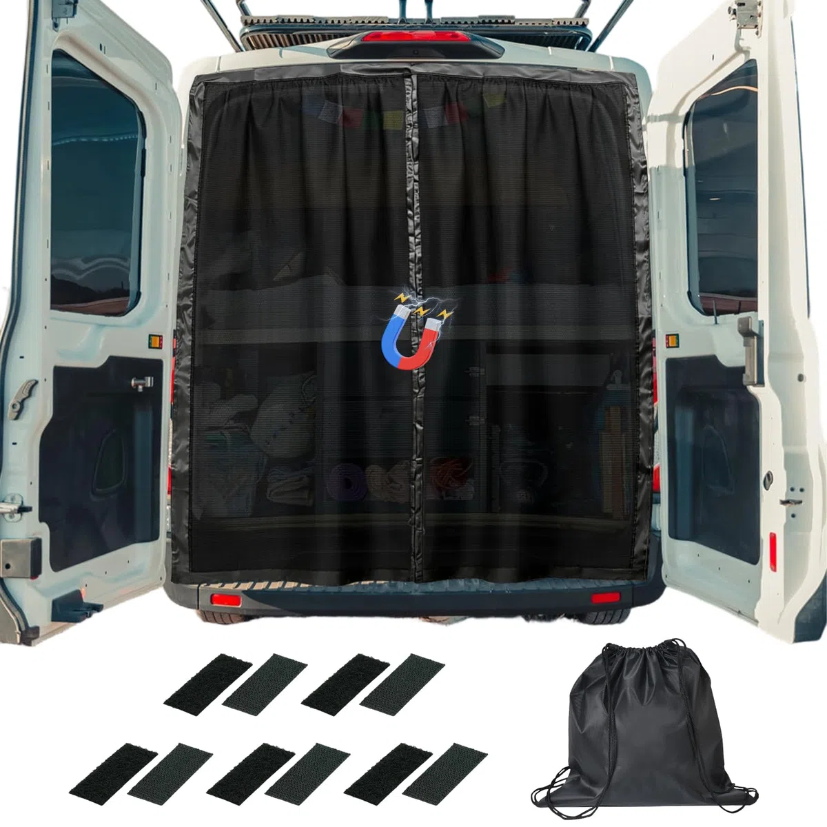 Mallas magnéticas contra insectos para furgonetas puerta lateral, mosquitera para Mercedes-Benz Vito, Ford Transit Custom, Opel/Vauxhall Vivaro camping protección solar para coche (200x170cm)