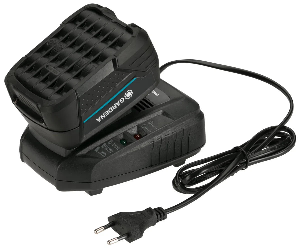 Gardena Kit de inicio P4A PBA 18V/72 + AL 1830 CV: para todos los aparatos Power For All habituales, tiempo de carga de 95 minutos, función Ready to Go, 4,0 Ah (14907-20)