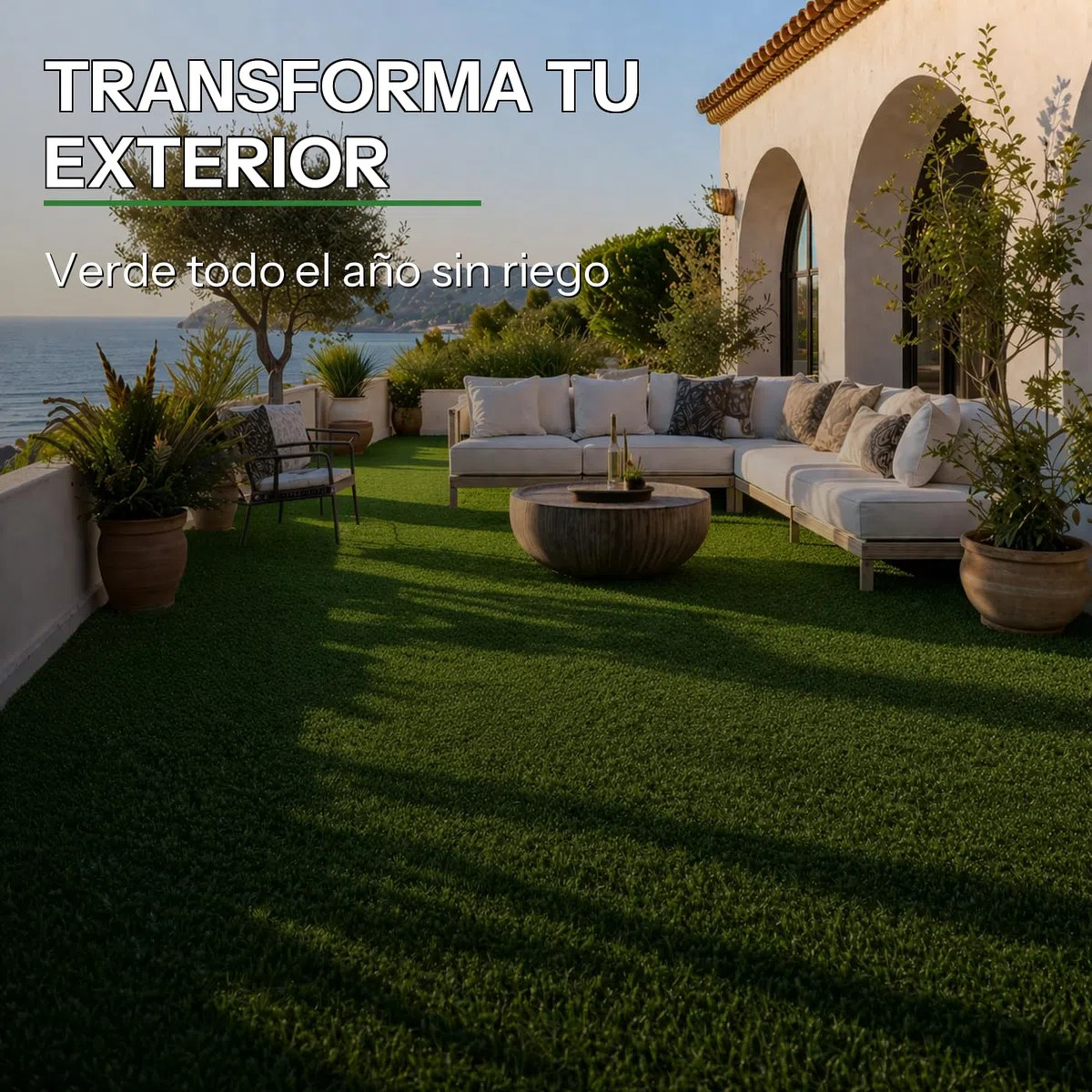 Rollo Césped Artificial 5 mm 2 x 5 m (10 m²), Alfombra Sintética para Interiores y Exteriores, Terrazas, Balcones y Jardín