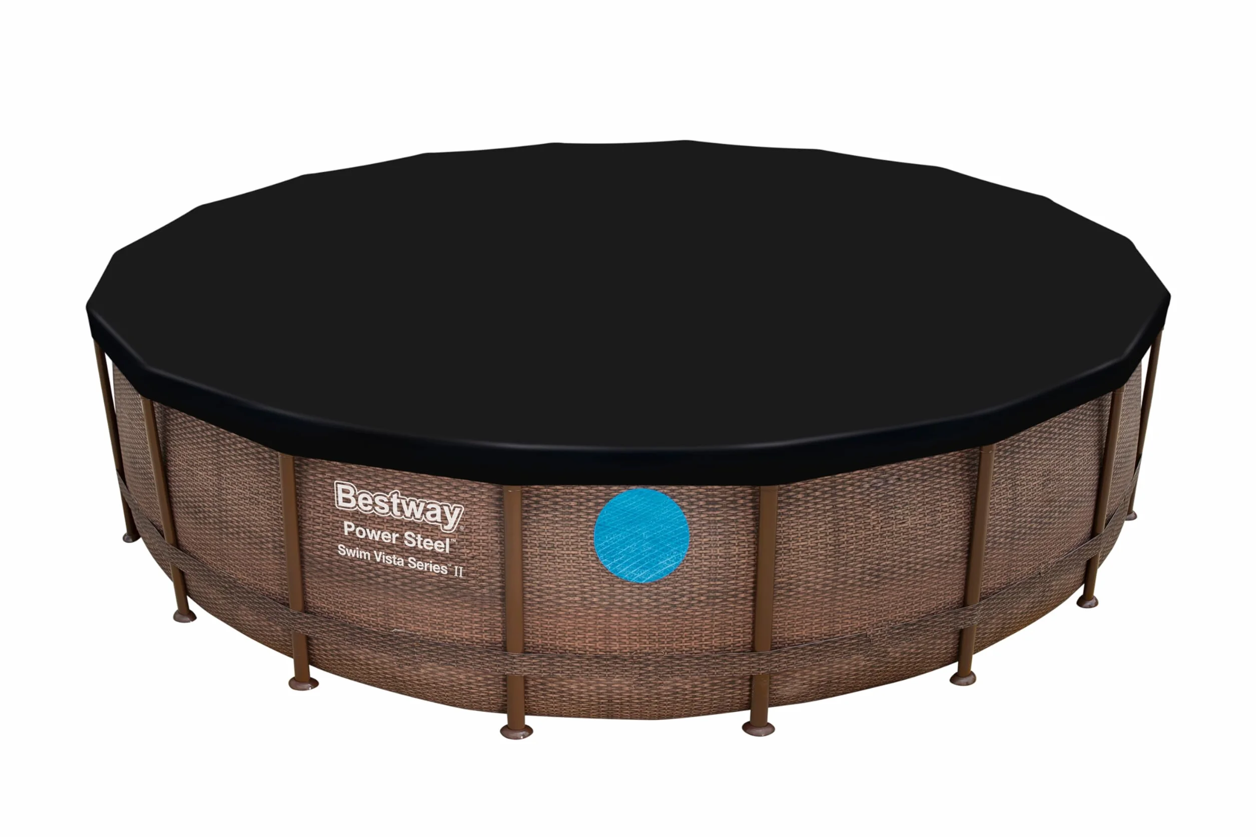 BESTWAY Cobertor de Invierno Redondo Ø555 cm de PVC para Piscinas Negro