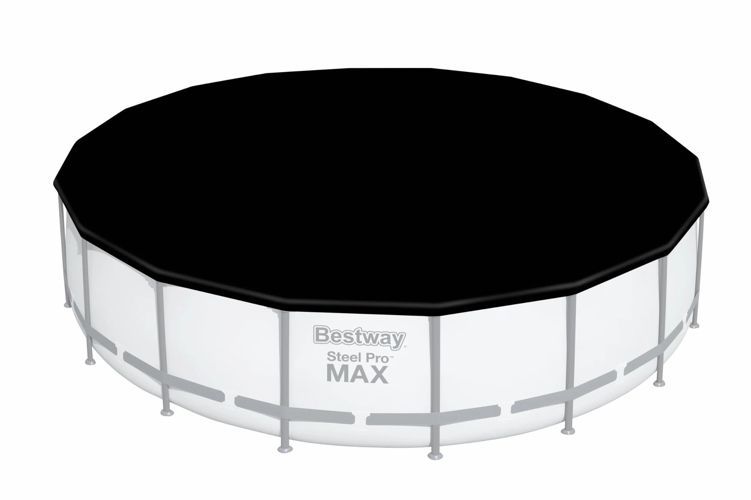 BESTWAY Cobertor de Invierno Redondo Ø555 cm de PVC para Piscinas Negro