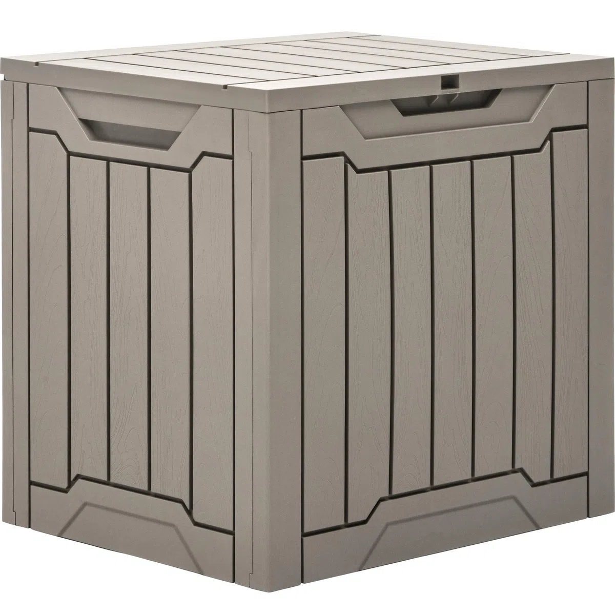 YITAHOME Caja de almacenamiento de resina para exteriores, 31 galones, resistente al agua, caja de almacenamiento para exteriores, para almohadas, equipo de jardín, con cerradura segura, marrón claro