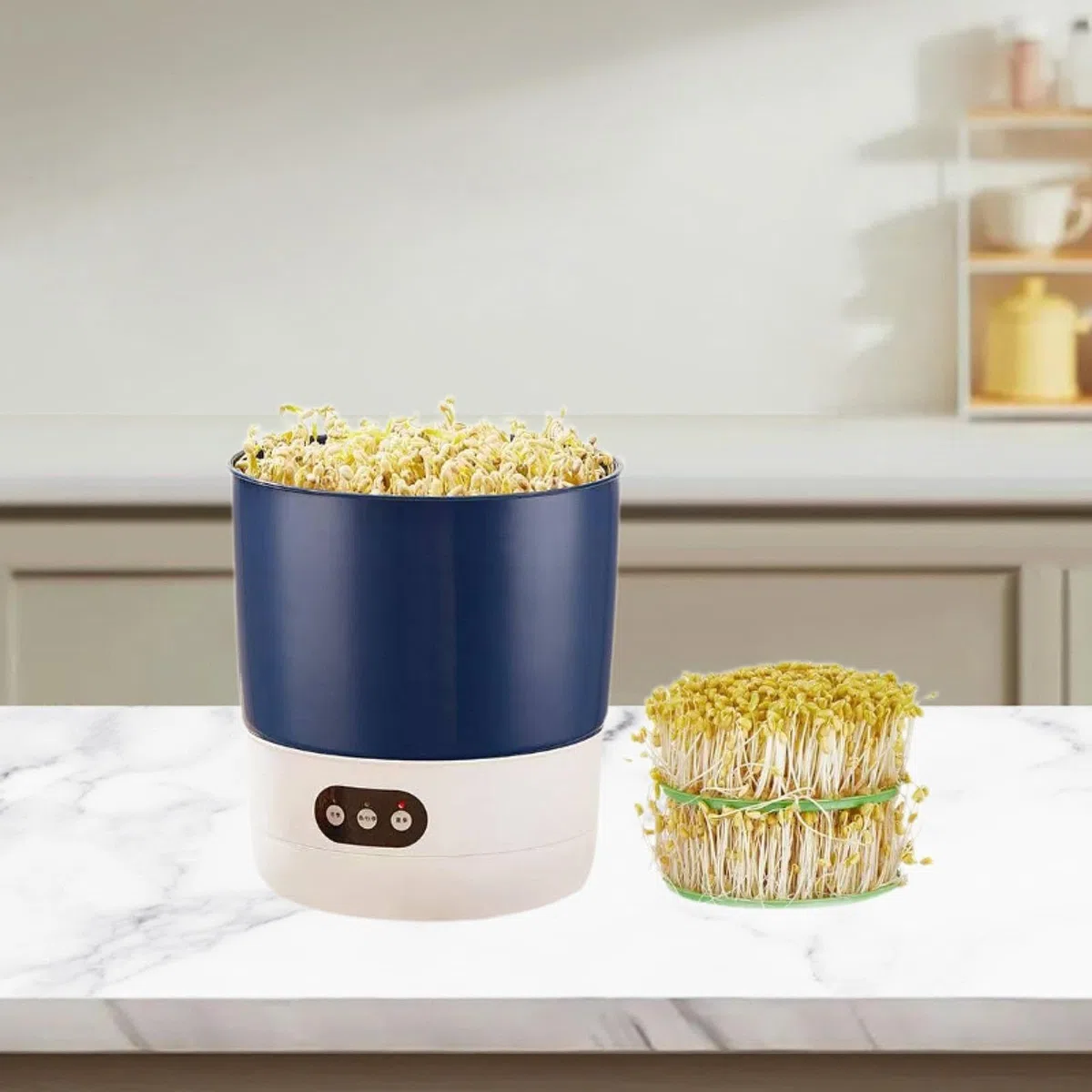 Máquina de Brotes Recipiente Germinador Automático de Irrigación 360 Grados Configuración Climatizada Resistente Apta para Uso Familia