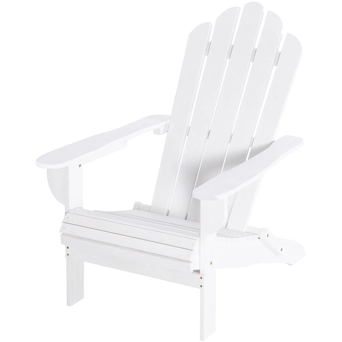 Outsunny Silla Adirondack de Madera Plegable Silla de Jardín con Respaldo Alto y Reposabrazos para Balcón Terraza Exterior Carga MAX. 113 kg 73x88x93 cm Blanco