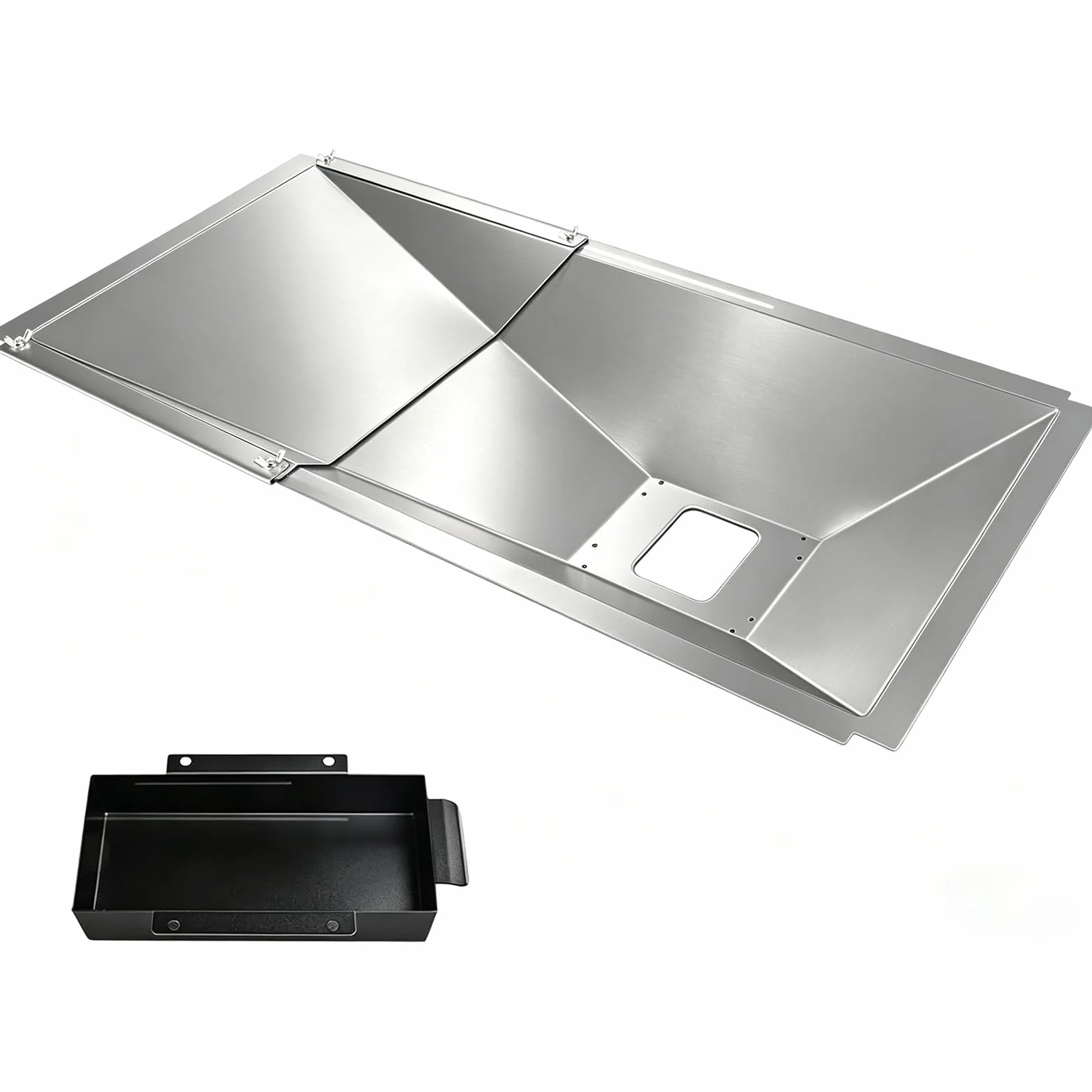 GFTIME Bandeja de grasa universal con bandeja colectora de 60 cm hasta 80 cm, bandeja de goteo ajustable para barbacoa de gas de 3/4/5 quemadores de Charbroil, Dyna Glo, Nexgrill, Kenmore, Uniflame y