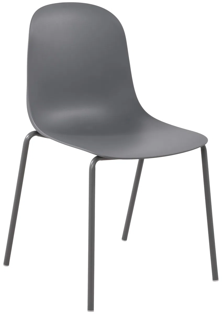 CLP Silla Hardin apilable para Exteriores o Interiores I Butaca de Comedor sin reposabrazos con Base Metalica de 4 Patas, Color:Gris Oscuro
