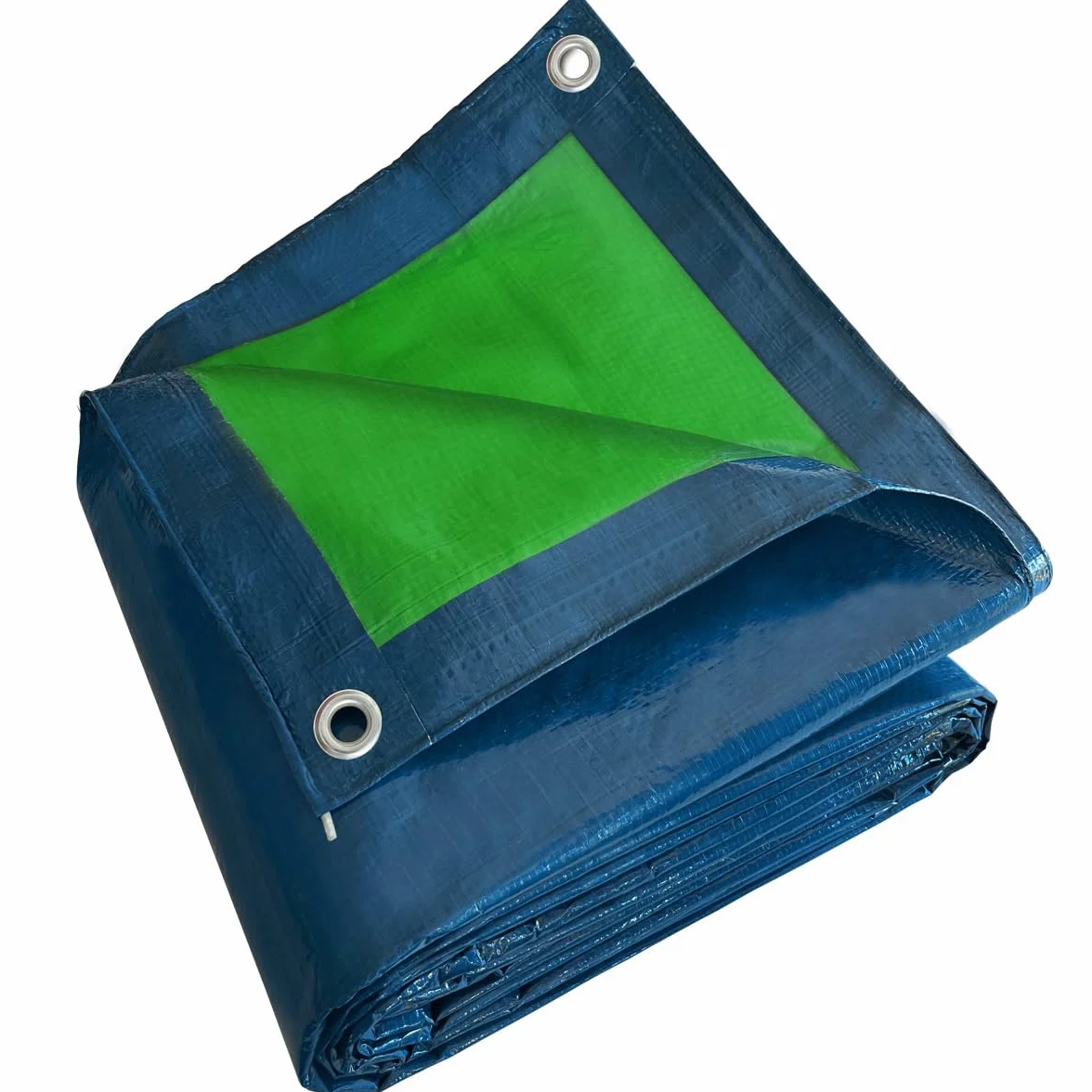 Lona Impermeable 5x8 m - TECPLAST - SR150MU - Azul y Verde Lona Exterior con Ojales - Anti Rayos UV