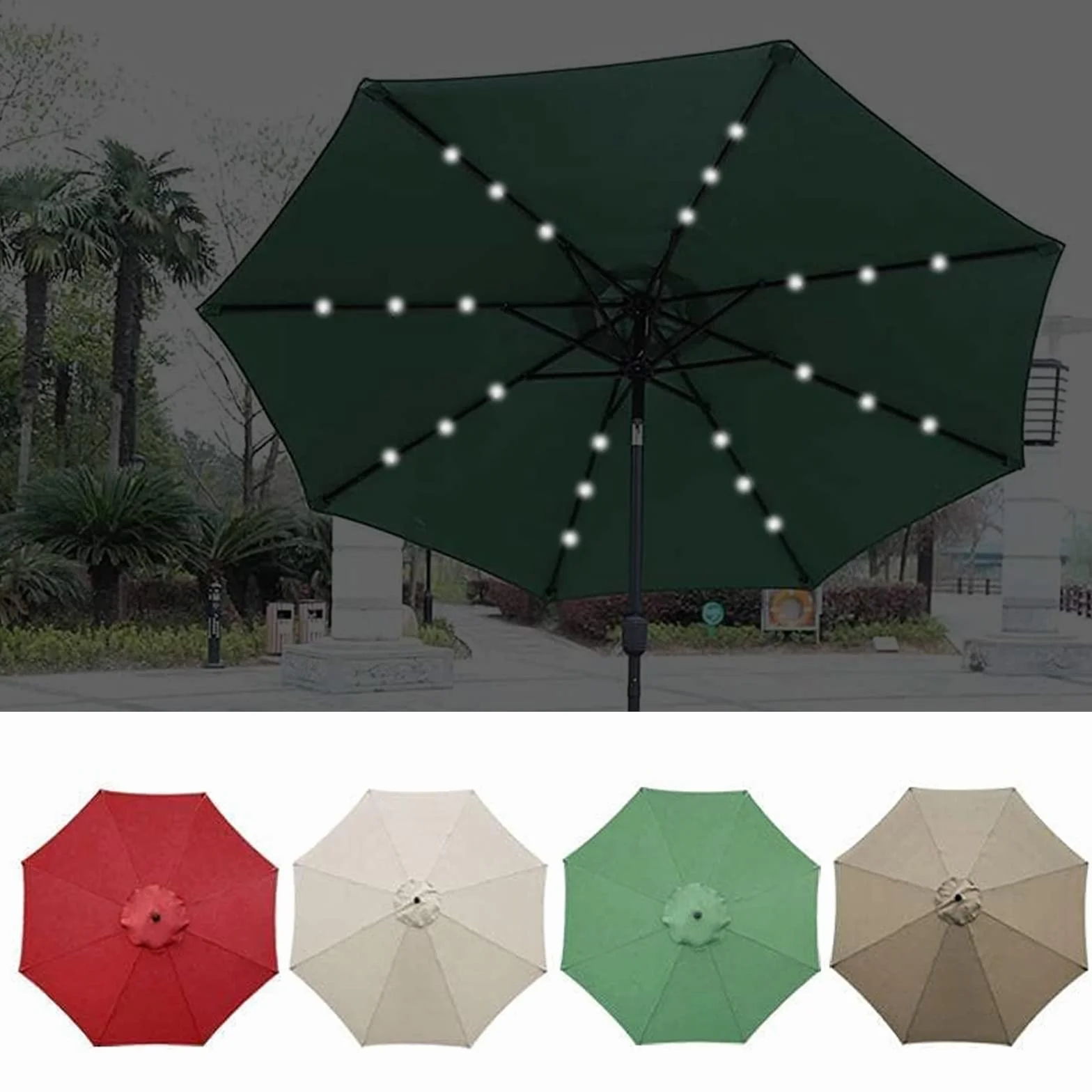 MENAYODA Funda de repuesto para sombrilla, 3 m, resistente al agua, duradera, para patio o jardín