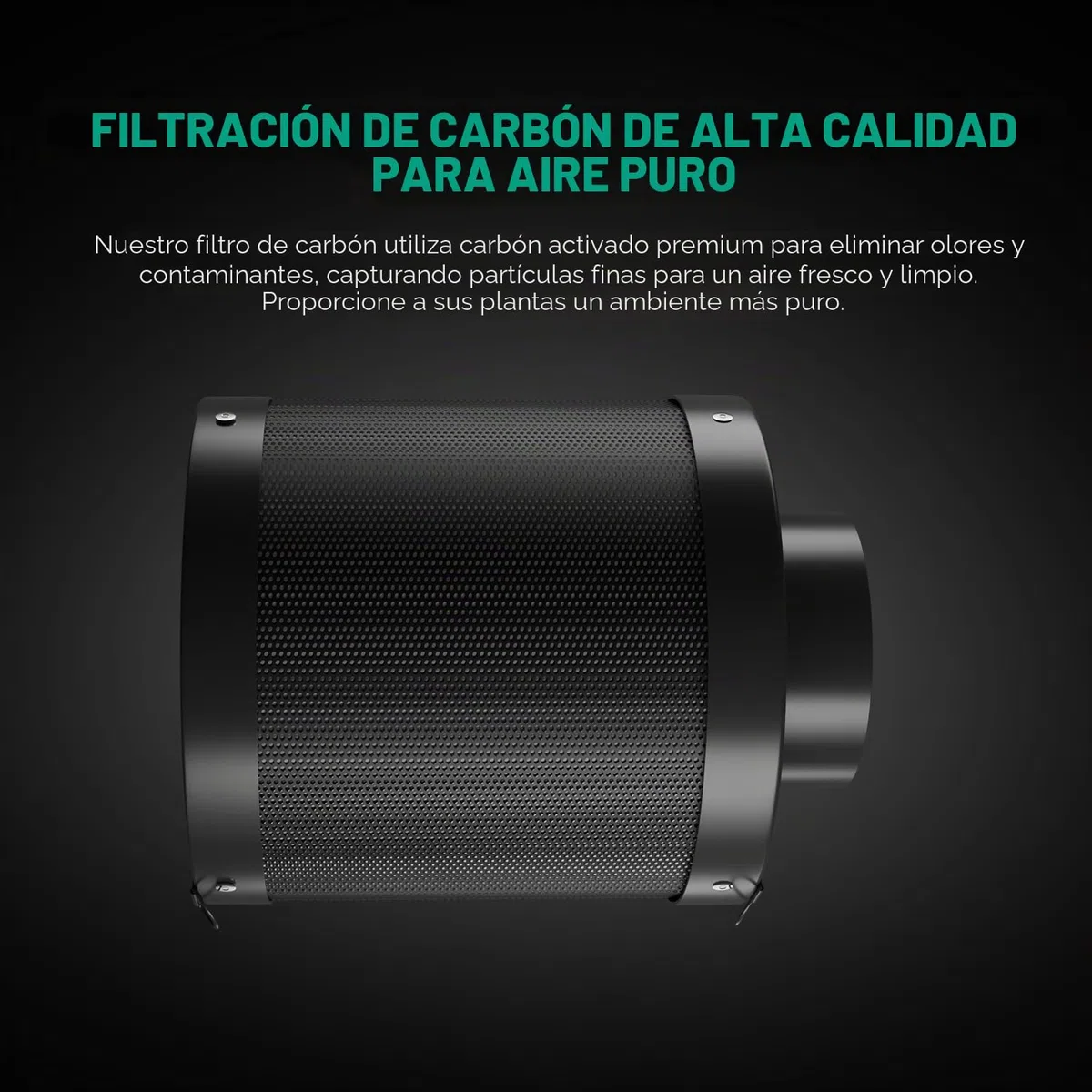 MARS HYDRO Filtro de carbón activo de 100mm, filtro de carbón con control de olores con carbón activado australiano, núcleo de carbono intercambiable para filtro de carbón para ventilador de tubo