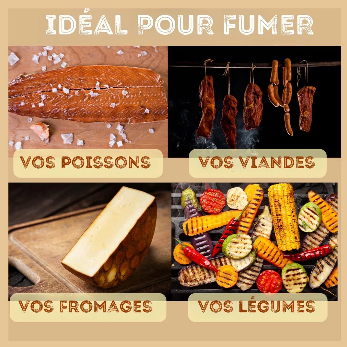 Generador de humo frío para ahumadero de carne y pescado + 1,2 kg de aserrín de madera de haya + 4 ganchos y 1 cepillo de limpieza