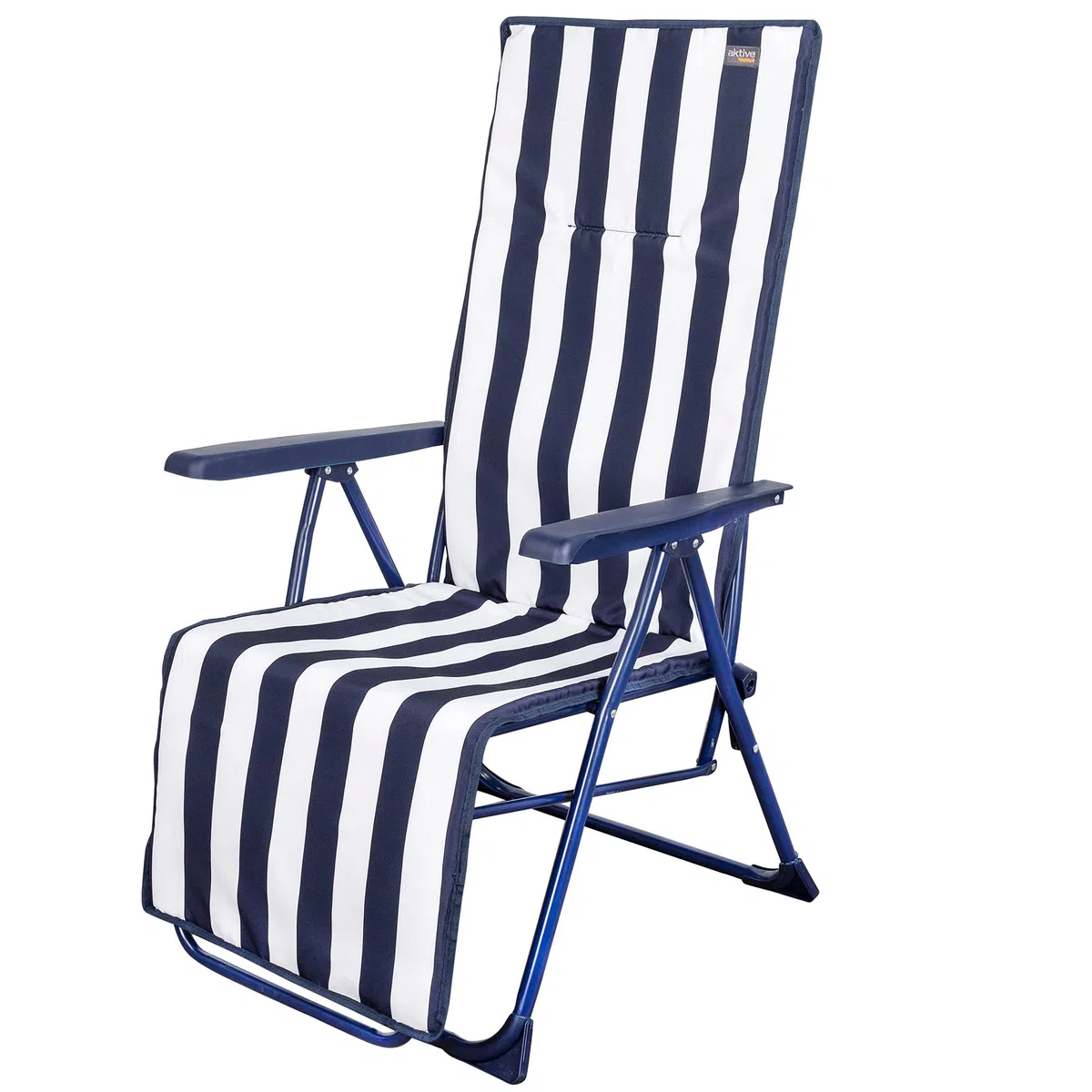 AKTIVE 62616 - Tumbona plegable 5 posiciones rayas marineras 59 x 59 x 109 cm Garden