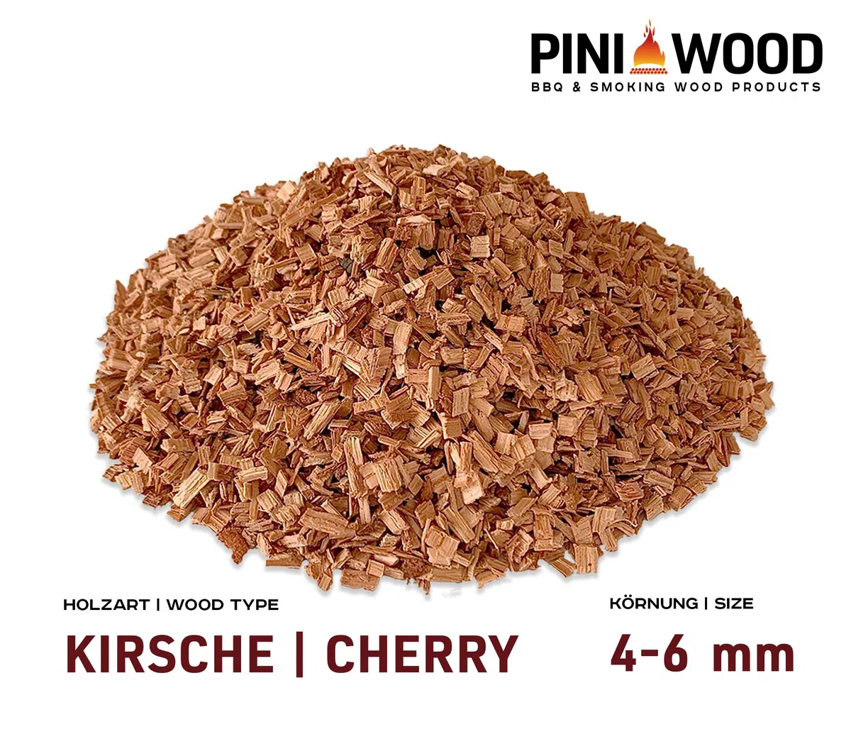 PINI Virutas para ahumar (15 kg, cereza, 4-6 mm, virutas de ahumado)