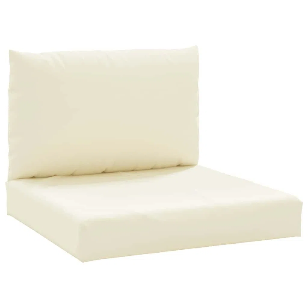 vidaXL Cojines para Palés 2 uds, Almohadas de Asiento Respaldo, Almohadillas de Silla Sofá, Decoraciones para Jardín, Tela Oxford Blanco Crema