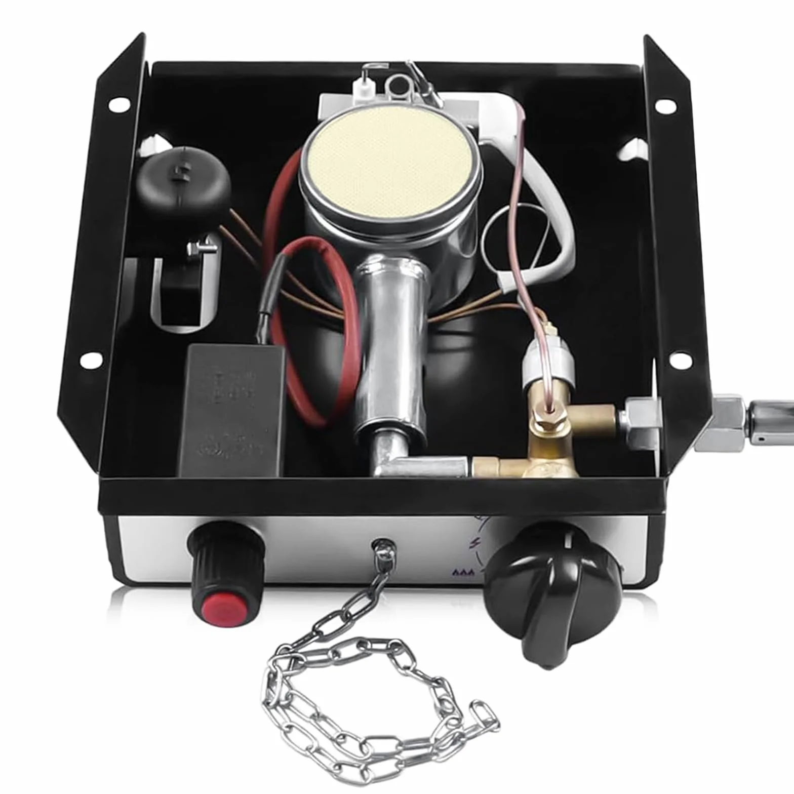 4 Orificios Kit De Reemplazo Para Calentador De Gas 22,2 X 18 X 9,8 Cm Caja De Control Para Calentador Tubo De Vidrio Controlador Para Calentador Exterior (Sin VáLvula Reductora De PresióN)