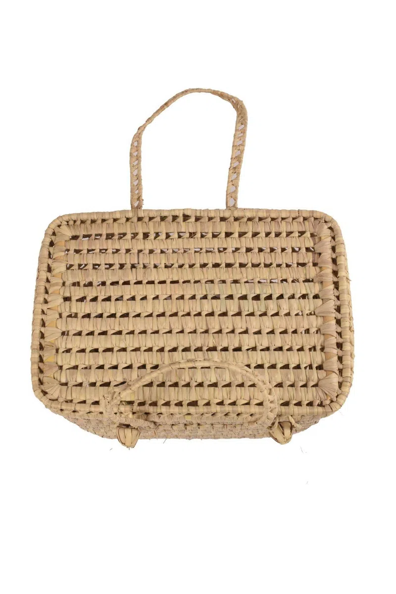 JARDIN202 - Cesta de Mimbre Picnic Multiusos – Cesta de Transporte de Mimbre Trenzado | 46 x 30 x 26 cm -